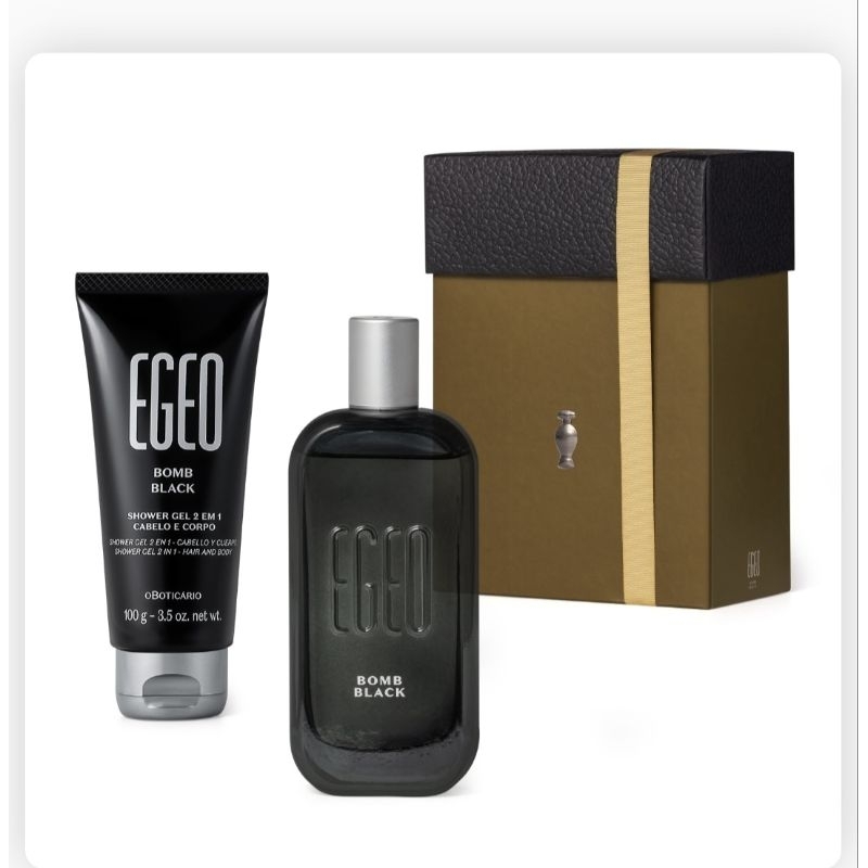 KIT Egeo Bomb Black perfume masculino - Colônia + Shower Gel de O Boticário em Oferta na Shopee