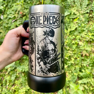 Caneca de Chopp Personalizada ONE PIECE 710ml 360º em Aço Inox Gravação a Laser