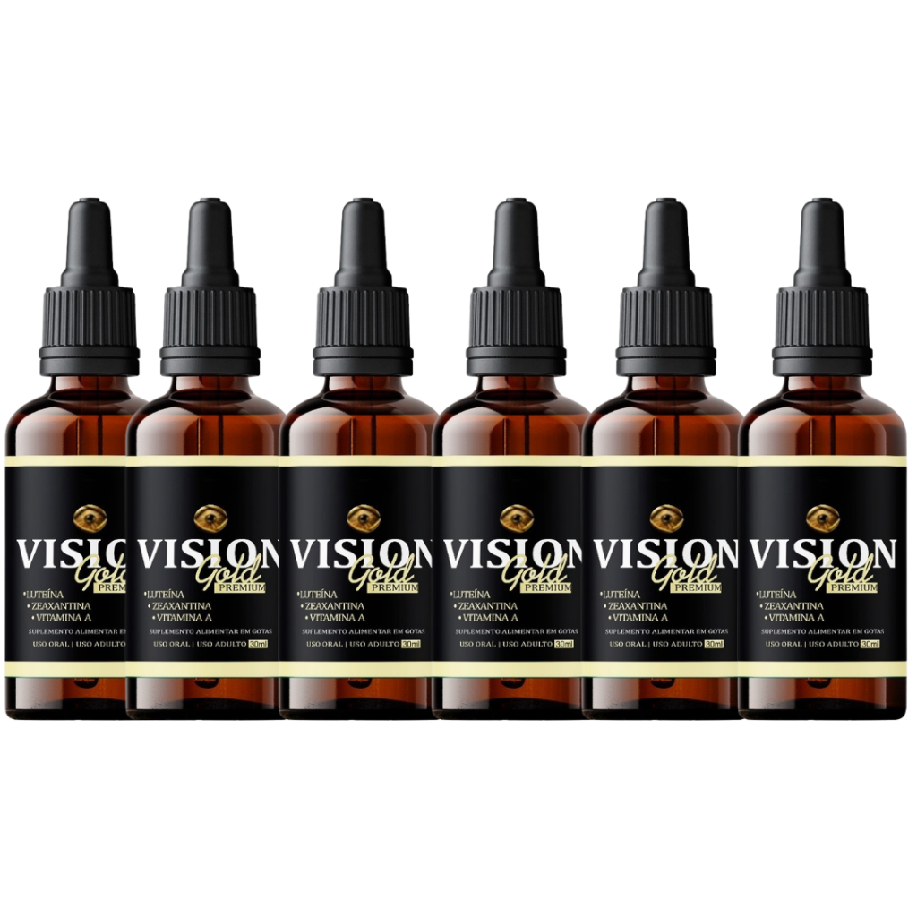 VISION GOLD 6 unidades Suplemento em Gotas 30ml – Prático, Econômico e ...