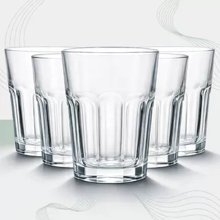Jogo de Copos de Vidro 350ml Kit 6 Peças | Água Suco Drink Refrigerante | Mesa Posta Cozinha