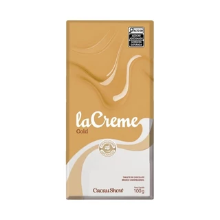 Tablete Barra De Chocolate Branco Caramelizado Lacreme Gold 100g Cacau Show (Sabor de  Ovo Kinder) em Oferta na Shopee