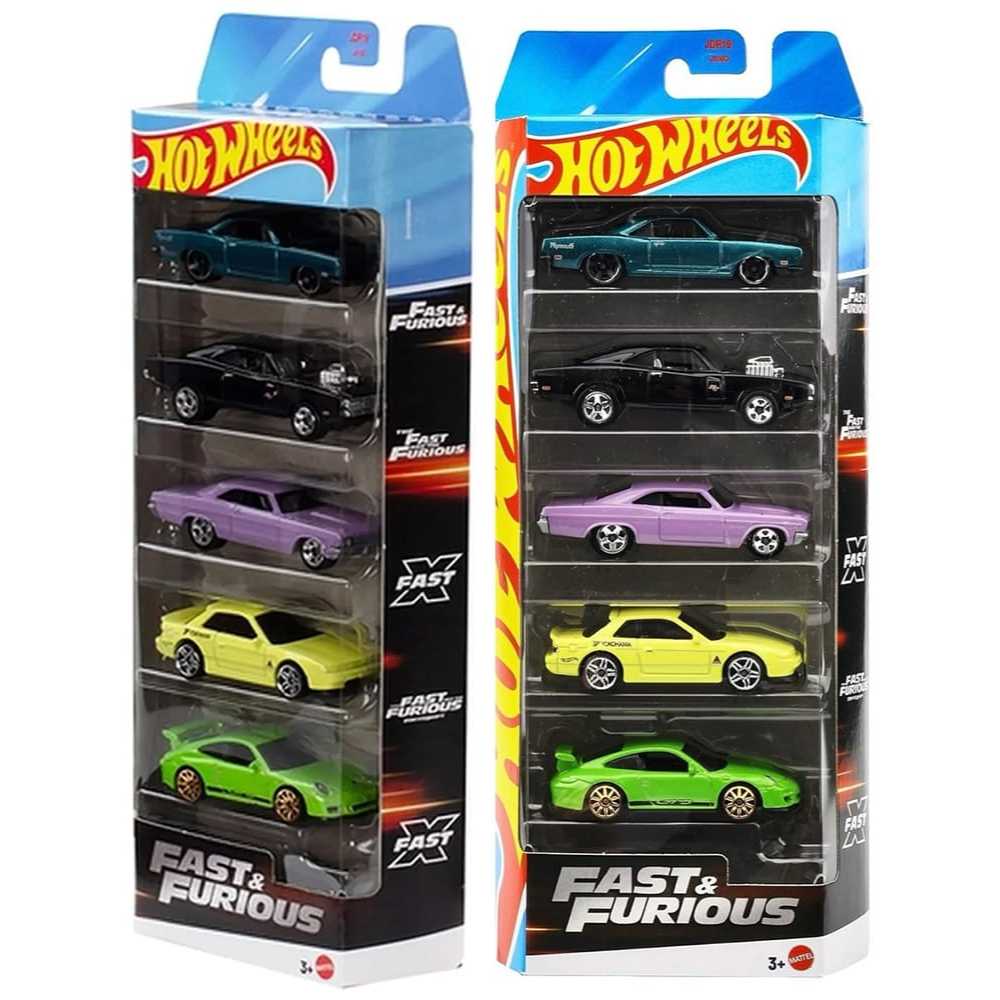 Hot Wheels Pack C/ 5 Carrinhos Edição Fast & Furious - Mattel