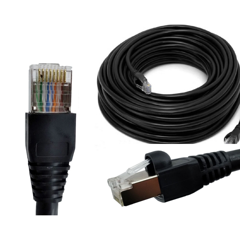 Cabo De Rede 10 Metros Internet Rj45 Cat6 Ultra Velocidade Cor Preto ...