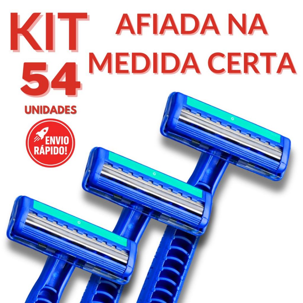 Barbeador Descartável Duas Lâminas Inox Com Fita Lubrificante Para Barba e Corpo Feminino Masculino