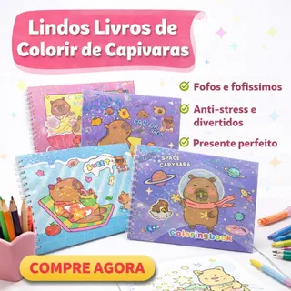 Livro de Colorir Capivara Grande 34X25 | Caderno Espiral | Antiestresse | Adulto e Infantil | Presente Criativo em Oferta na Shopee