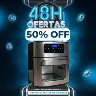 Fritadeira Elétrica Sem Óleo Air Fryer 12L Antiaderente Painel Digital Aço Inox