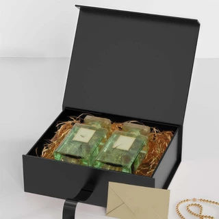 Luxo caixa de presente de feriado/Caixa rígida Caixa Presente Dobrável com Ímã/Magnético e Fita Cetim tamanho22*17*8.5cm