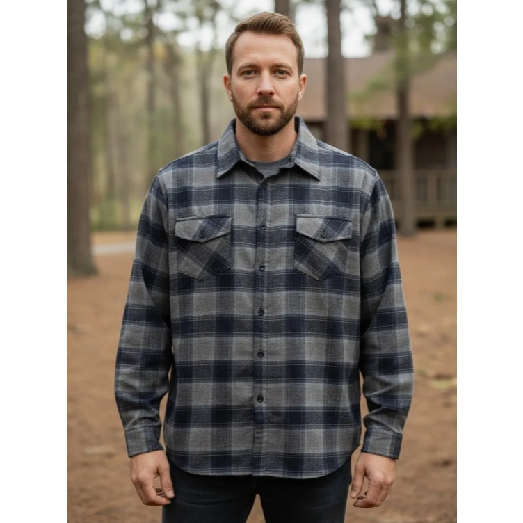 Camisa Social Flanela xadrez lenhador masculina Plus size tamanho