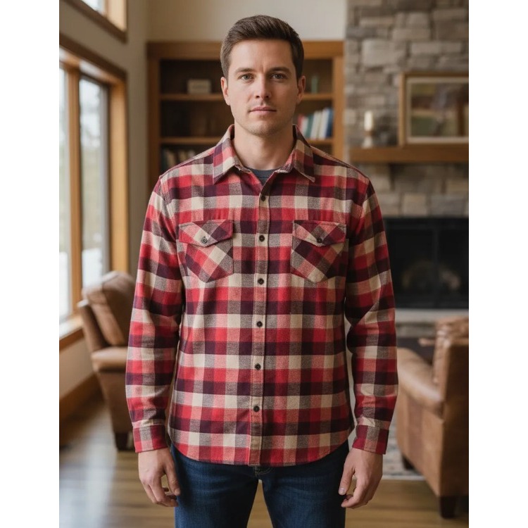 Camisa Social Flanela xadrez lenhador masculina Plus size tamanho