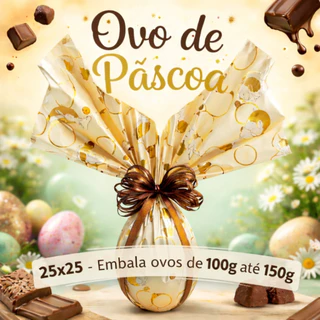 Embalagem para ovo de pascoa Pratik 25cmX25cm 25 unidades de 150 gr em Oferta na Shopee
