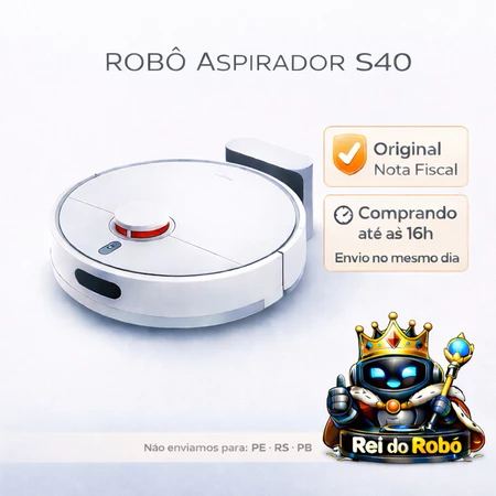 Robô aspirador Xiaomi S40 Bivolt 10.000 PA Mapeamento a Laser inteligente Automática