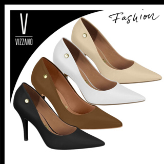 Scarpin Vizzano Salto Alto Fino Sapato Feminino Social Bico FIno Clássico Confortável Trabalho em Oferta na Shopee