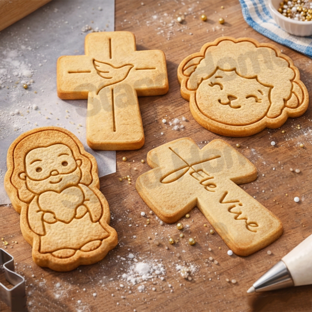 Kit Cortador Marcador - Com Puxador - Forma Biscoito Cookie 