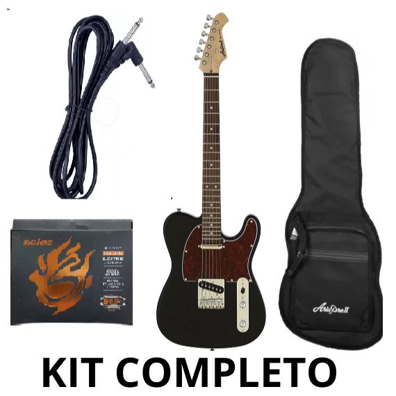 Guitarra Aria Pro I|Teg-002 Black Red Tortoise Cor Preta | Shopee