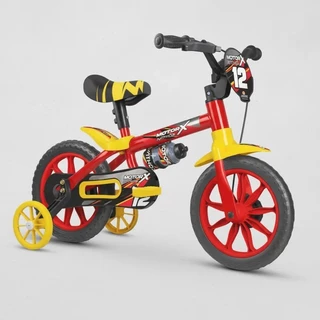 Bicicleta Bicicletinha Infantil Aro 12 Motor X PU com Rodinhas - Nathor em Oferta na Shopee