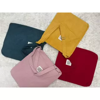 Bolsa EcoBag Feminina Veludo Casual Passeio Praia Alça Regulável Zíper A11--2