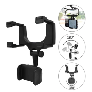 Suporte de Celular Para Retrovisor Rotativo Abs Seguro e Firme em Oferta na Shopee