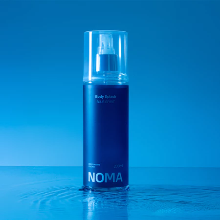 Desodorante Colônia Body Splash Masculino Blue Spirit Noma, fundo azul