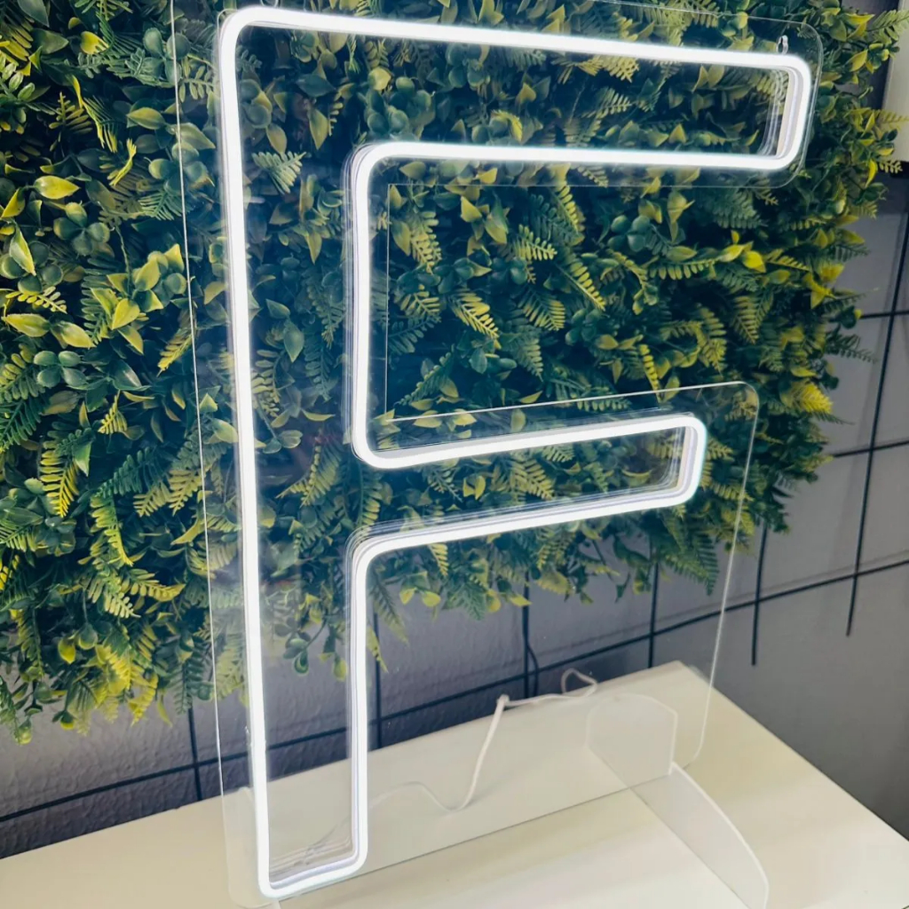 Painel Letreiro LED Neon Letra A a Z Acrílico Placa Luminosa Decorativa ...