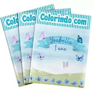 Livro de colorir Jardim das borboletas Lembrancinha personalizada em Oferta na Shopee