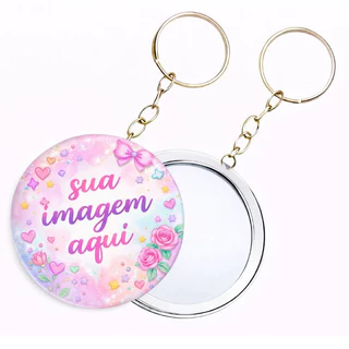 50 Espelho Chaveiro Personalizado em Oferta na Shopee