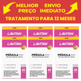 06 Unidades - Lavitan Prímula Femme com 60 Cápsulas Gelatiosas em Oferta na Shopee