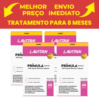 04 Unidades - Lavitan Prímula Femme com 60 Cáps de 500mg em Oferta na Shopee