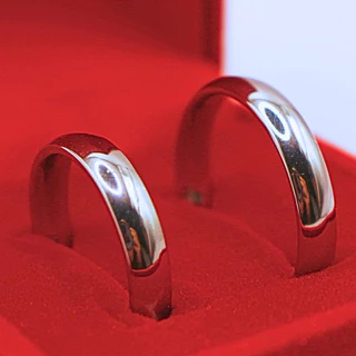 Kit 2 Anéis- Par de Alianças de Namoro e Casamento em Aço Inoxidável 316L Fina Abaulada Lisa Antialérgica Prateada - WL em Oferta na Shopee