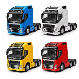 Miniatura Caminhão Volvo FH16 Globetrotter Trucado 1:50 – Diecast com Som, Luz e Fricção | Edição Premium