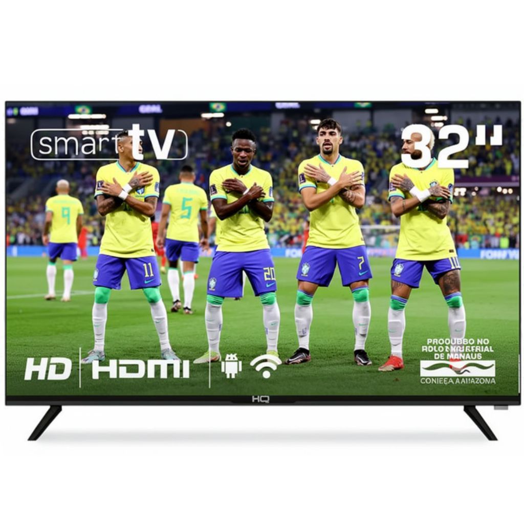 Smart TV 32" HQ HD Android 12 Frameless Slim HQS32NKHM Wi-Fi