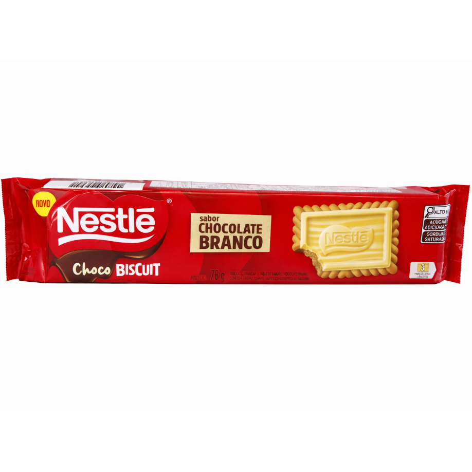 Biscoito Nestle Choco Biscuit Chocolate Branco 78g