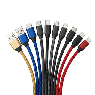 Kit 5 Cabos Carga Rápida Dados 1 Metro Resistente Tipo C com Adaptador Lightning