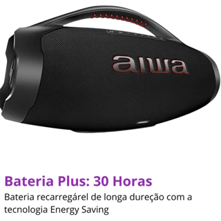 Caixa de Som Boombox Aiwa Power Plus IP66 Resistente a Poeira e Água 200w 30 Hs Bateria Bivolt 110-220V Preto em Oferta na Shopee