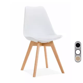 Cadeira Eames Leda Estofada Com Base de Madeira em Oferta na Shopee