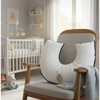 Almofada Amamentação Reversível Tecido 100% Algodão Enchimento Silicone com Zíper em Oferta na Shopee