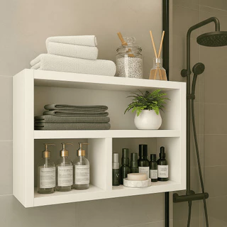 Nicho Decorativo com Prateleiras em MDF Branco 15mm | Organização e Decoração em Oferta na Shopee