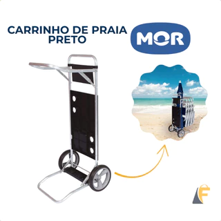 Carrinho de Praia Mor Dobrável Preto com Rodas para Cadeiras e Guarda-sol em Oferta na Shopee