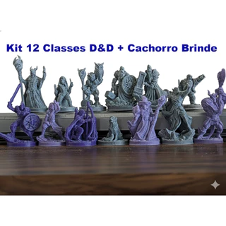 Kit 12 Miniaturas 12 Classes D&D - Para RPG e Board Game + Brinde