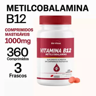 B12- Mastigável Metilcobalamina Comprimidos 1000mg Sabor Frutas Vermelhas em Oferta na Shopee