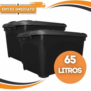 Caixas Organizadora Grande Com Tampa, Rodinhas E Trava 65 Litros  – Organização e Praticidade em Oferta na Shopee