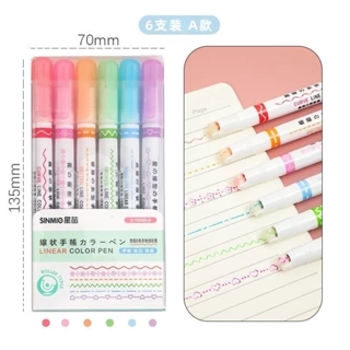 Kit 6 Cores Caneta Carimbo Roller Colorido Papelaria/Papelaria Fofa em Oferta na Shopee