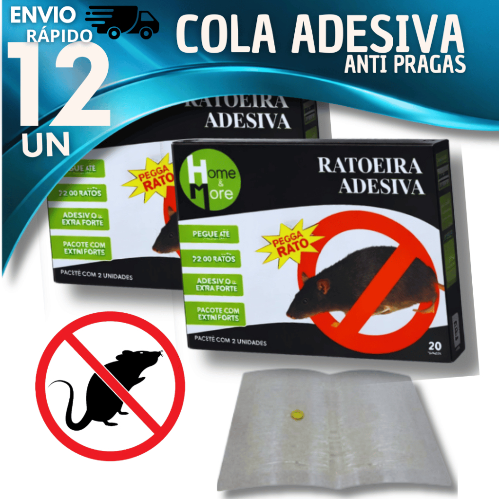 Conjunto 12 Adesivo Cola Gruda Controle Escorpião Barata Insetos Anti ...