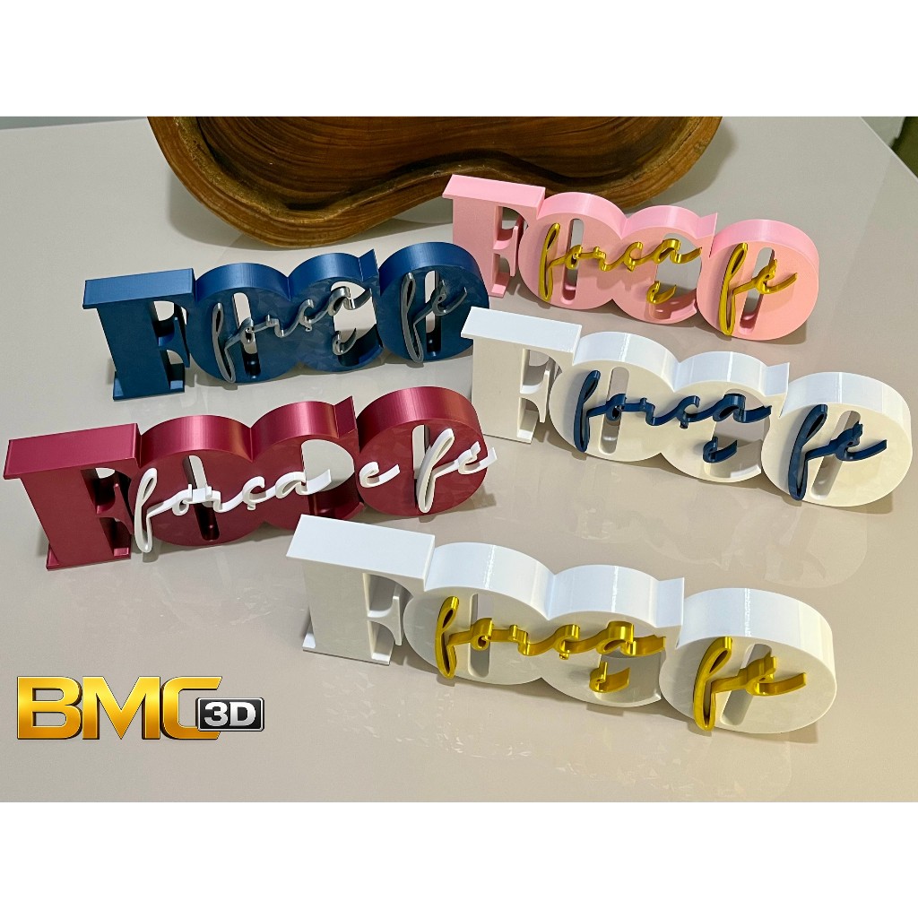 FOCO Força e Fé – Letreiro Decorativo | Decoração Inspiradora para Ambientes - Sala - Quarto - Escritório