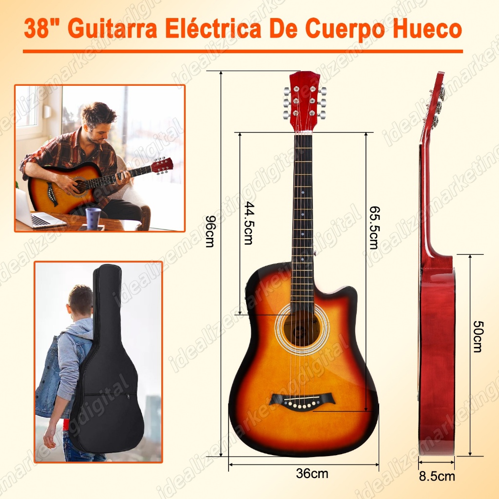 Kit de Violão Acústico 38 Polegadas - Ideal para Prática de Iniciantes ...