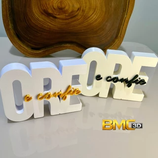 Ore e Confie – Decoração Cristã | Letreiro Decorativo com Mensagem de Fé | Peça Inspiradora | Presente Religioso