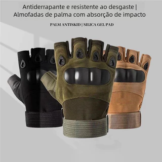 Luvas Táticas Anti-Skid Masculinas - Respiráveis para SWAT, Militar, Paintball e Esportes Ao Ar Livre, Tamanho Único