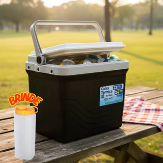 CAIXA TÉRMICA PARA GELO COOLER 22 L PRETA ALÇA QUALIDADE XPLAST PRAIA CAMPING FESTA CHURRASCO TOP