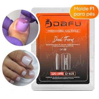 Molde F1 para PÉS Dual Form Unhas em Gel Transparente 10 Tamanhos 120 Peças Dafu Seca Cabine Uv Led em Oferta na Shopee