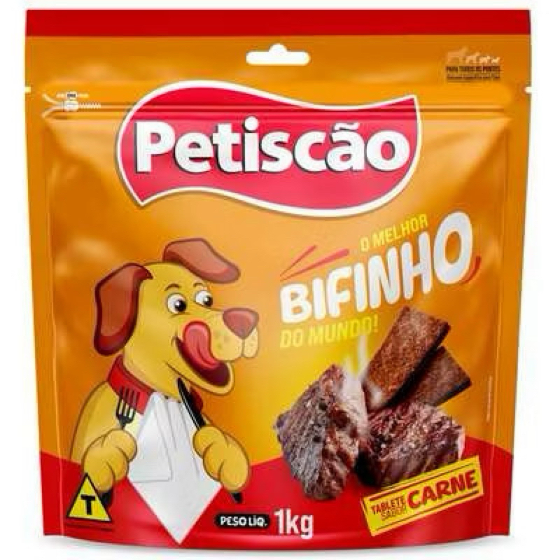 Petisco Bifinho Tablet de Carne Mastigável Para Cães 1kg - Petiscão em Oferta na Shopee
