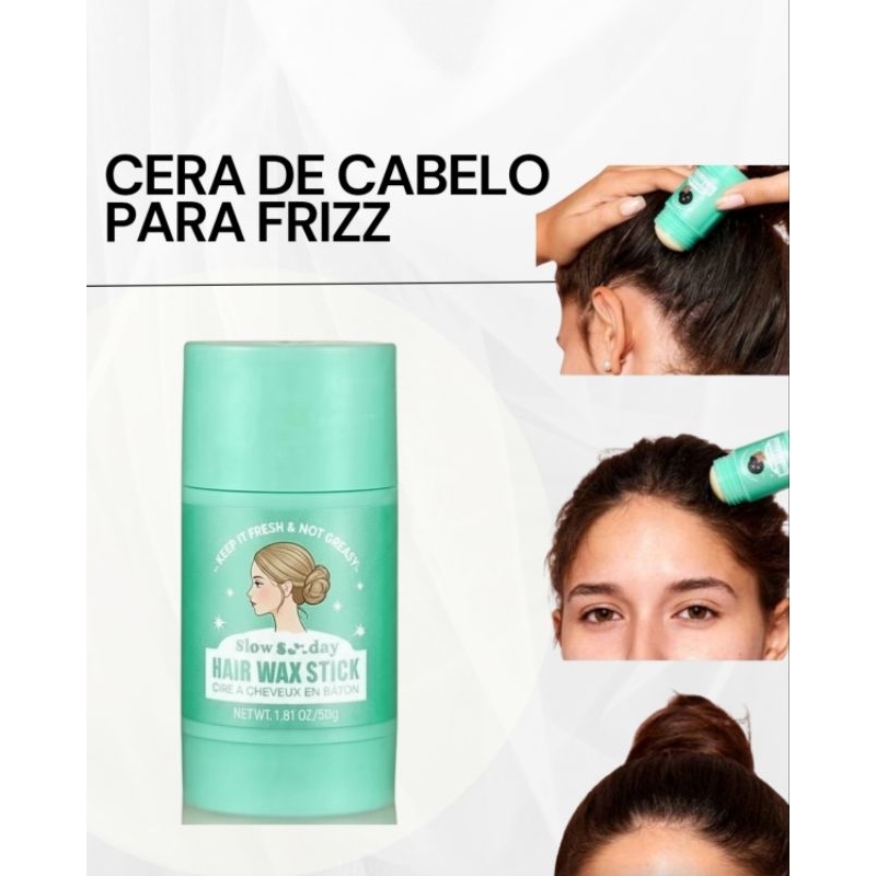 Pomada anti-frizz para cabelo, com óleo de coco, cera para cabelo ...